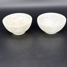 Ciotola in alabastro pietra bianca bigiotteria piccolo servizio set di 2 ciotole decorazione