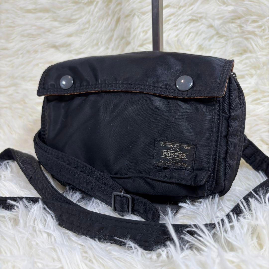 Porter Tanker 2-Way Shoulder Bag Mini Pouch Used Canvas Compact