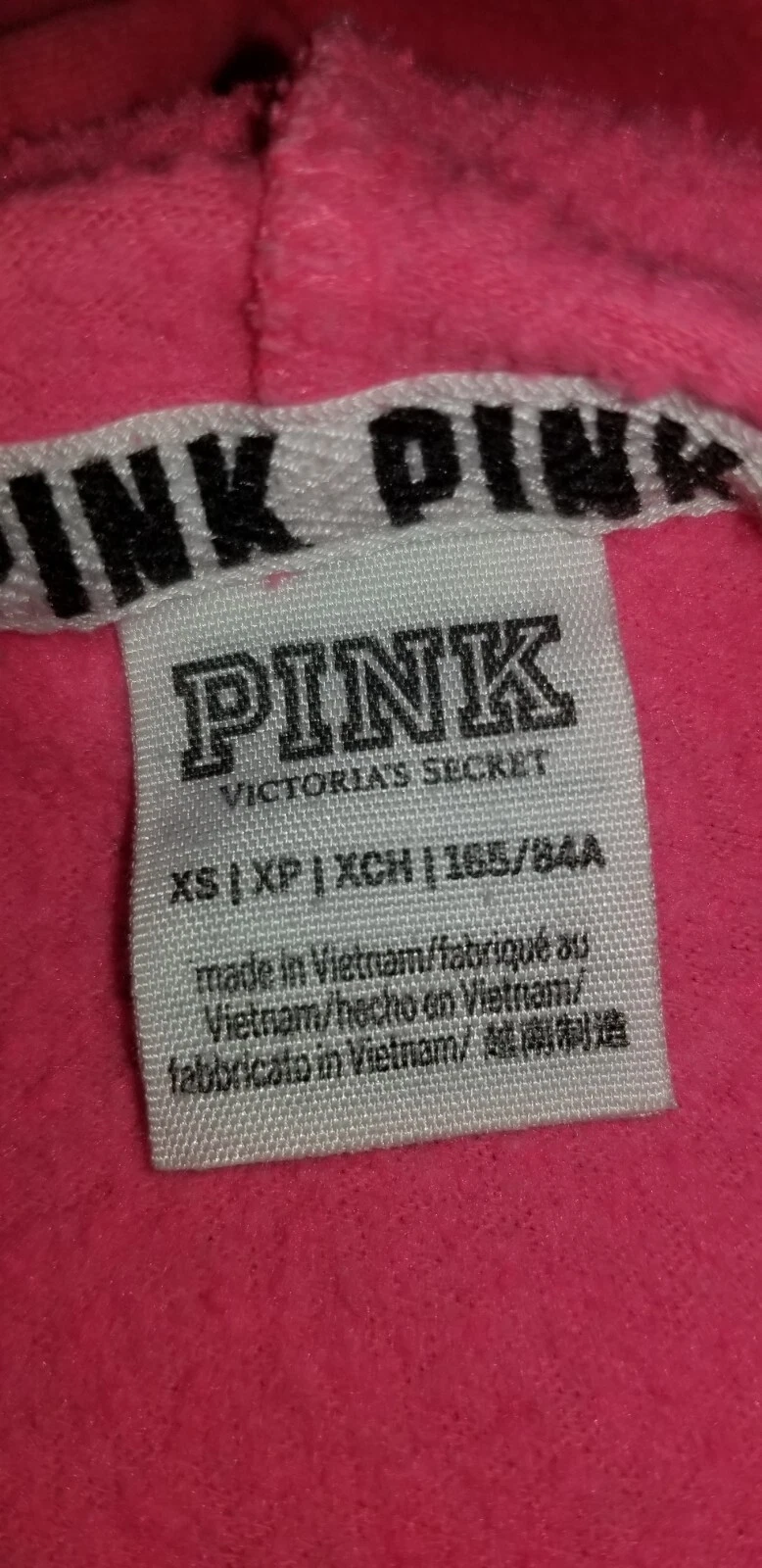 UNDERCOVER Felpa con cappuccio Victoria's Secret ROSA Taglia: XS Rosa Bianco e Nero