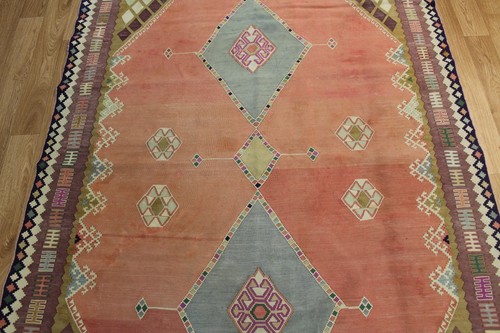 Fine Persian Shi'raz Qashqai Kilim Wool and Silk with very fine weave 245x140cm - Picture 10 of 12