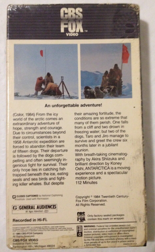 ANTARCTICA (VHS 1985) KEN TAKAURA- SLED DOG SURVIVOR- CBS FOX VIDEO- SEALED - Picture 3 of 8