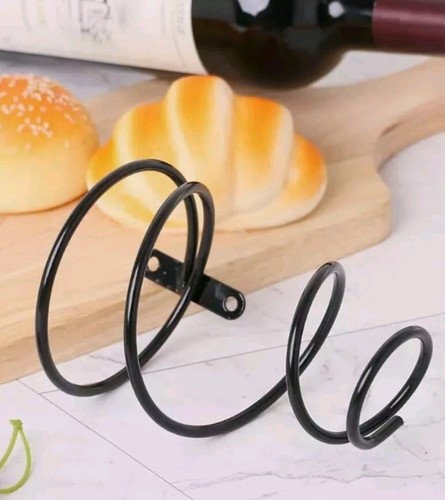 Ikea Spiral Black Iron S/2 Wall Mounted Floating Wine Bottle Holder • 5.25"L - Picture 4 of 11