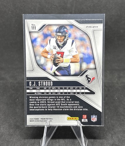 2024 Panini Prizm C.J. Stroud No Huddle #111 Texans - Picture 3 of 3