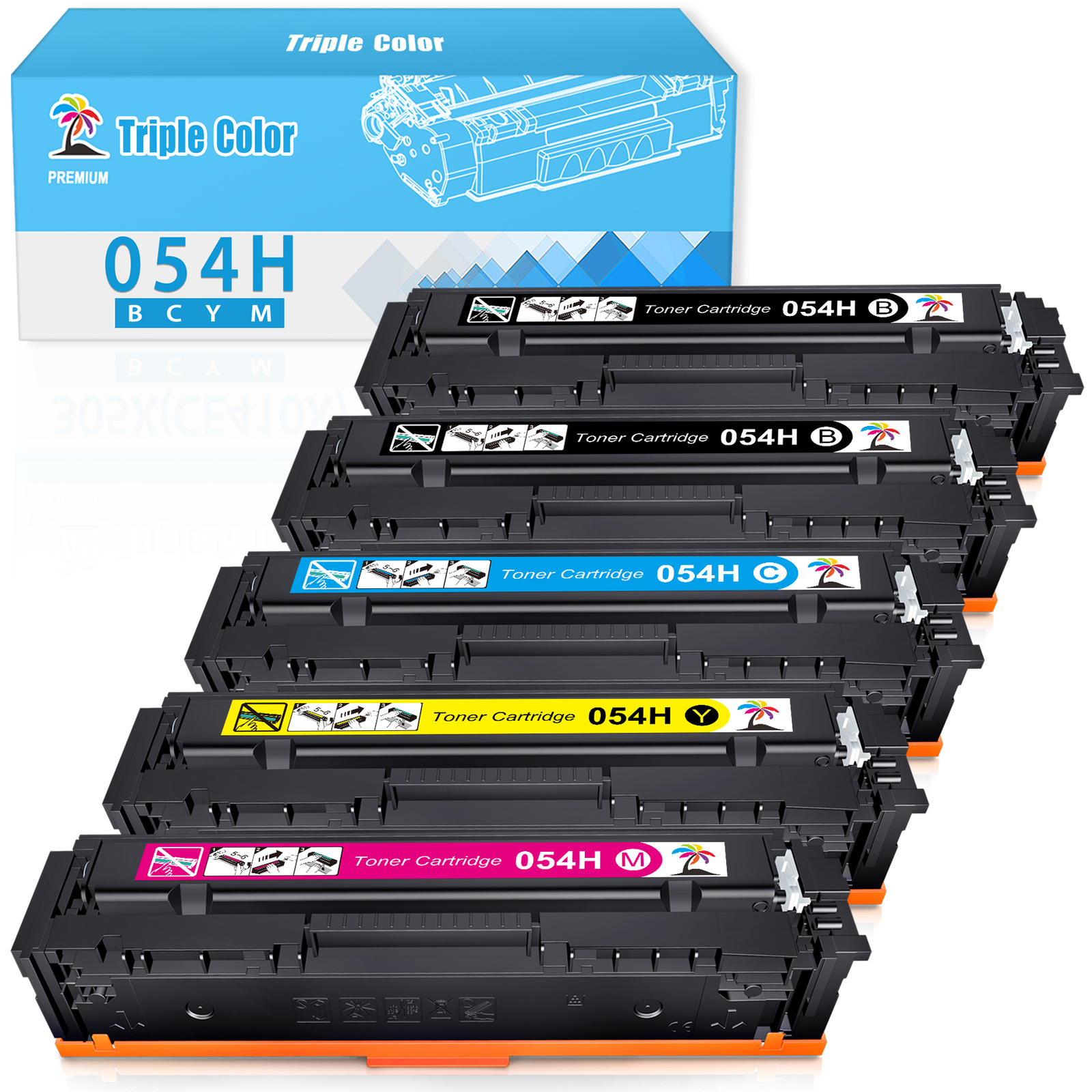054H - Set Di Cartucce Toner Di Ricambio Compatibili Per Canon