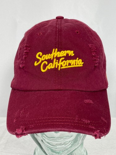 Sombrero ajustable USC Trojans American Needle Distressed Cardinal rojo para hombre