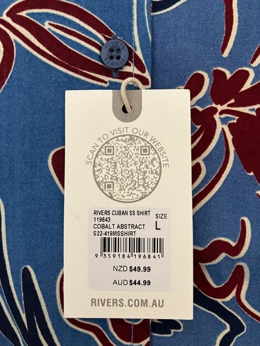Rivers Mens Short Sleeve Shirt Size Large Casual (Ref 15) - Picture 3 of 3