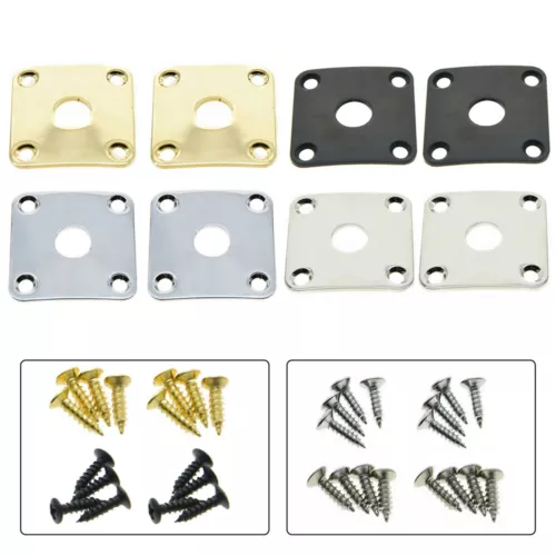 2xCurved Guitar Output Socket Cover Metal Jack Plate screws for Gibson Les Paul