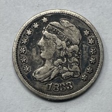 1833 USA Capped Bust Half Dime, VF Condition. C-851