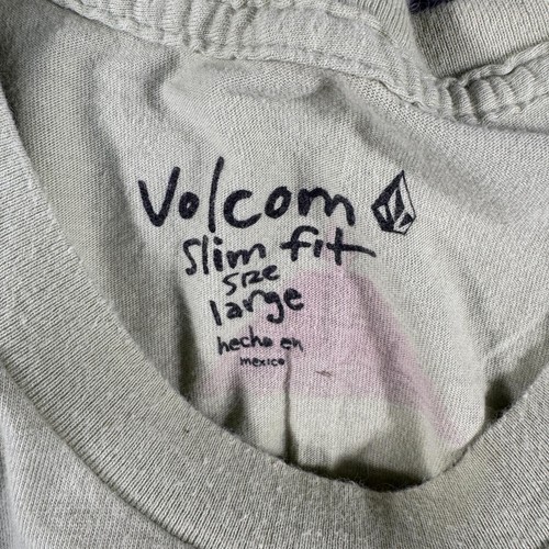 Volcom El Volcom Es Bueno Slim Fit Beige T-Shirt Size L Skate Graphic Tee - Picture 2 of 4