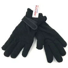 ESCAPE Polar Extreme Fleece Lined Thick Mens M/L Gloves Adjustable Black NWT