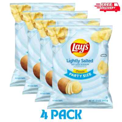 Lay's Lightly Salted Classic Potato Chips 12.5 oz Lays (Pack Of 4)