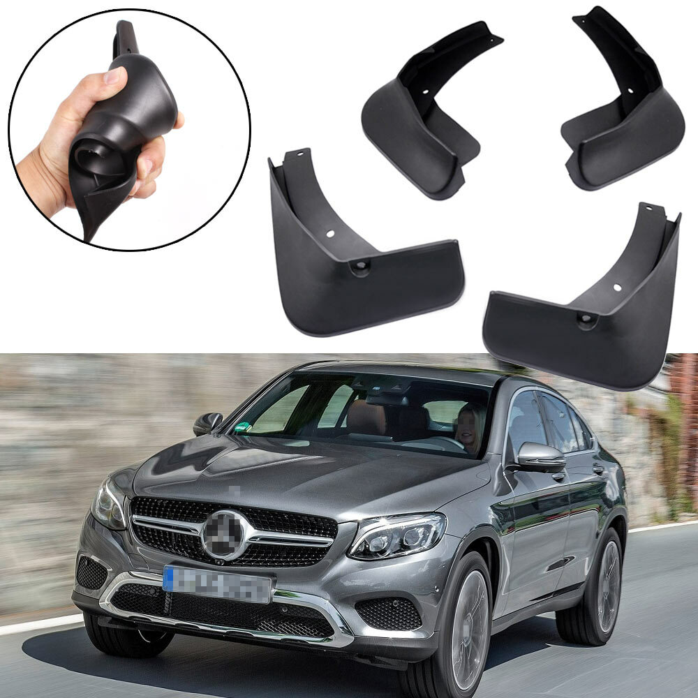 4 Mud Flaps Splash Guard Fender Car Mudguard for Mercedes-Benz GLC Coupe 2017-Up