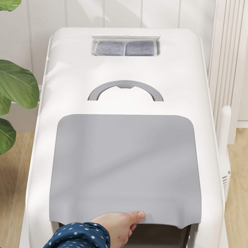 PawHut Stainless Steel Cat Litter Box with Removable Lid, Scoop, Filter Bags, fo - Picture 9 of 9