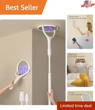 Rechargeable Electric Fly Swatter 2-Pack with Telescopic Extension Wand