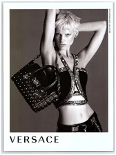 2013 Versace Print Ad, Model Saskia de Brauw Signature Large Studded Bag Luxury