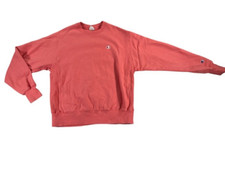 Vintage Champion Reverse Weave Crewneck Sweatshirt Large Orange Salmon Blank