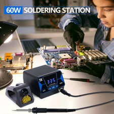 60W SMD Digital Rework Soldering Station Solder Iron Kit Desoldering Repair 110V