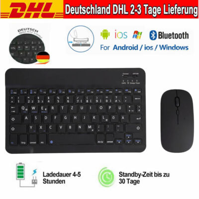 Kabellose Bluetooth Tastatur Mit Maus Tastatur Kabellos für Handy Tablet PC iPad