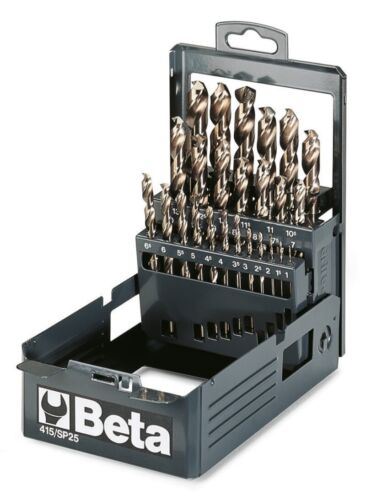 Beta Tools 415 / Sp25 25pc Hss-Co 8% Fully Floor Spiral Bit in Box-