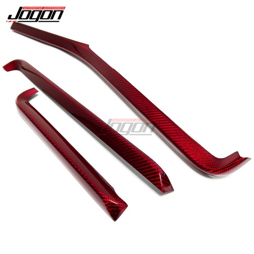 3 tiras de tablero de consola central de carbono rojas para Corvette C8 2020 2021-2023 - Imagen 8 de 9