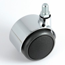 Satz Stuhlrollen (5 Stück) 50 mm Gewinde 10 mm für Laminat Fliesen Parkett Chrom