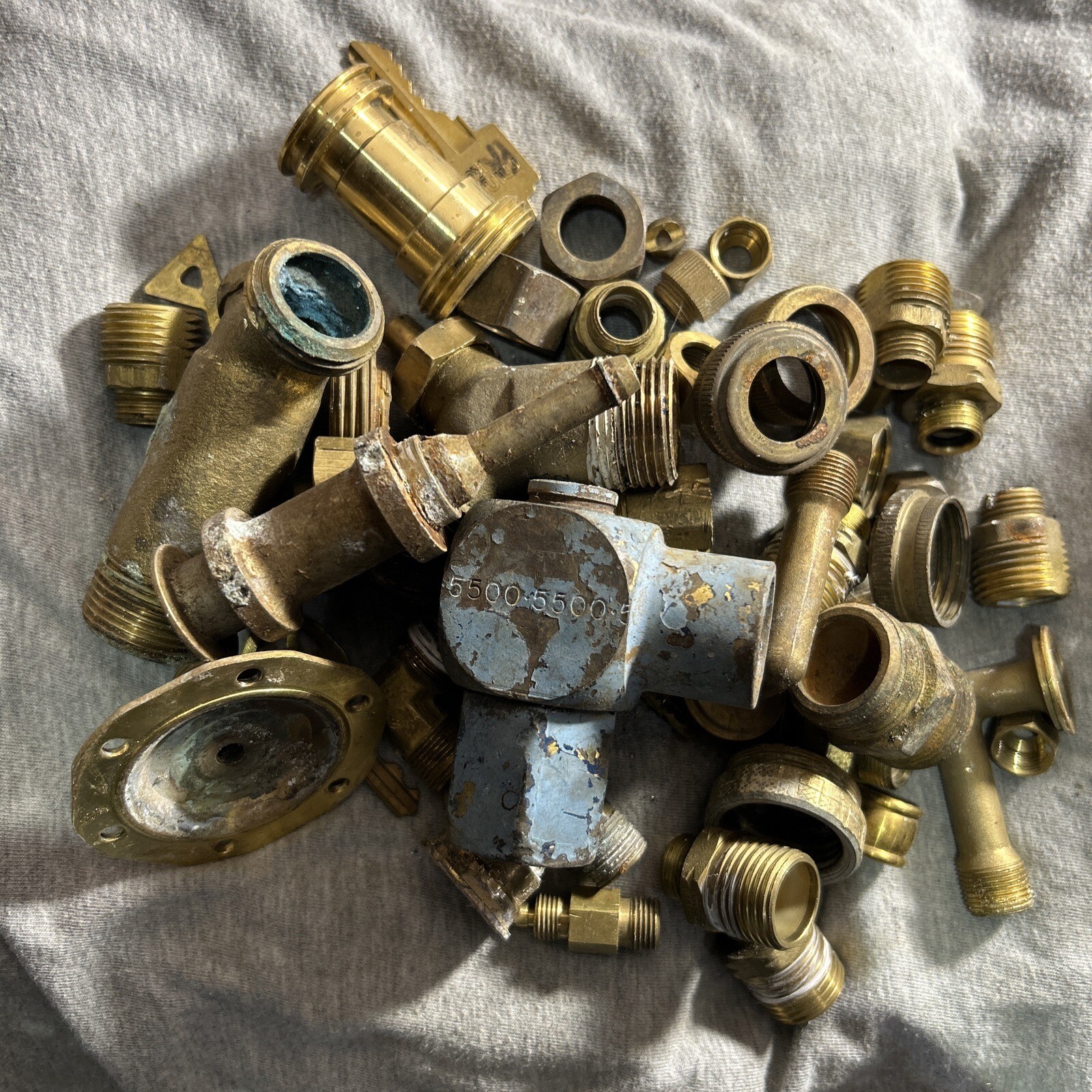 Scrap Brass and Brass Irony 6lbs 8 Oz Steampunk Art Repurpose Pipe fittings General