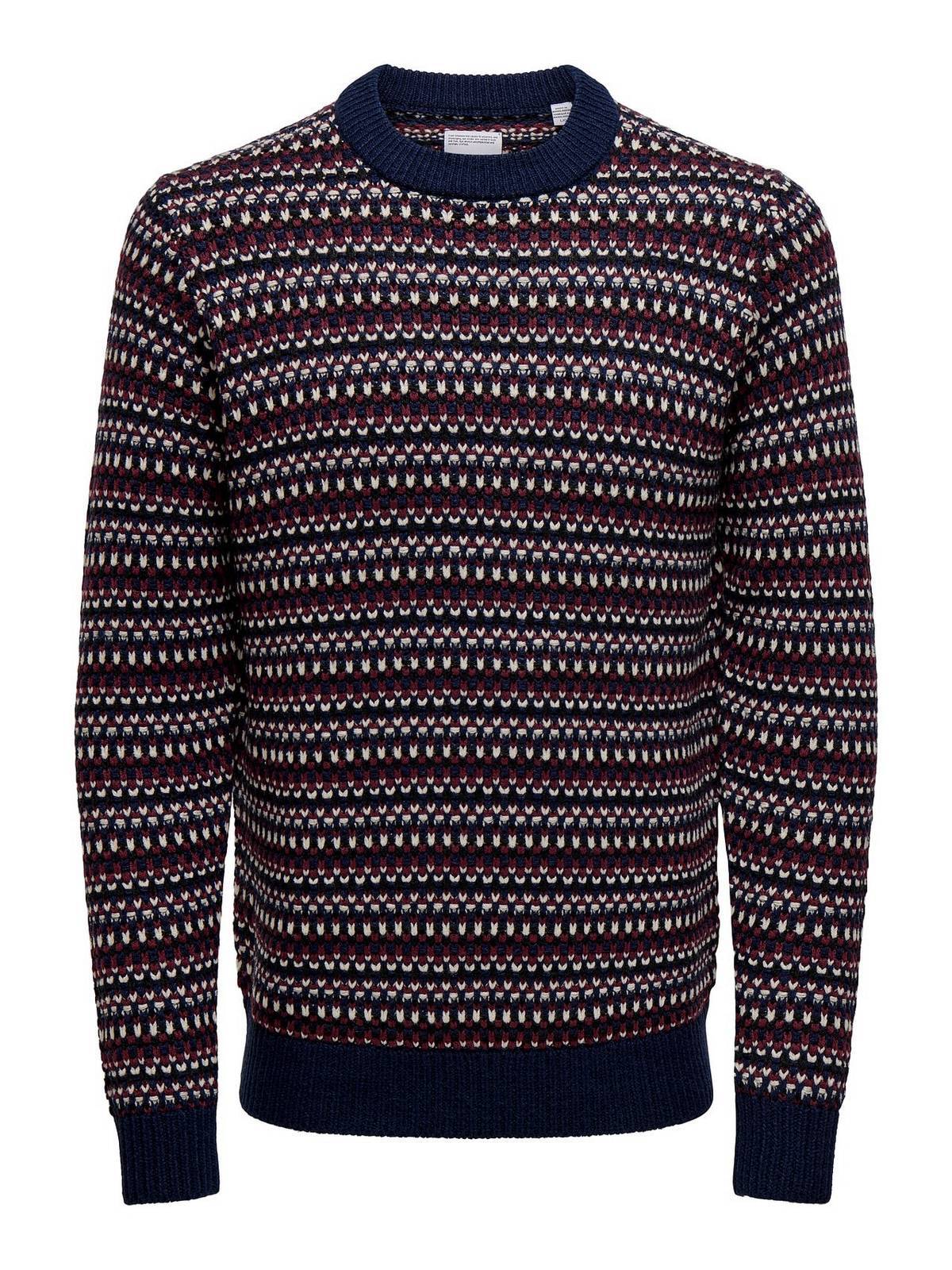 Only - Sons Musa Reg С круглым вырезом в синем цвете - Талья и Аббильяменто Уомо Мальериа 10090₽