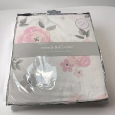 Fitted Crib Sheet Pink  Grey Elephants Super Soft By Wendy Bellissimo  NEW