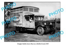 OLD LARGE PHOTO DOUGLAS HORSE FLOAT BEDFORD TRUCK c1935