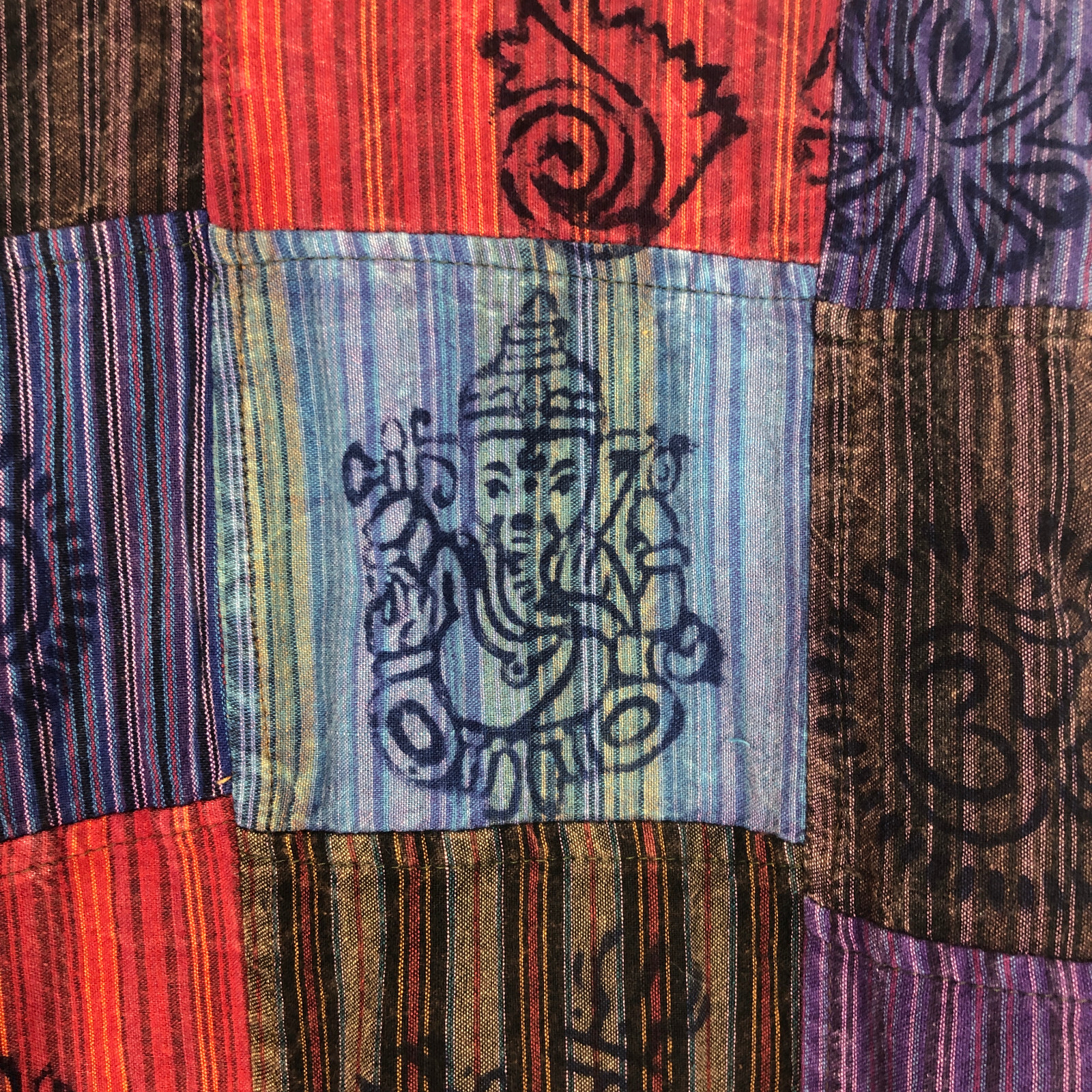 Nepal Patchwork Multicolor Chambray Long Sleeve S… - image 5