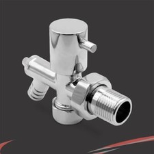 Drain Off Valve Radiator & Towel Rail Chrome 15mm Connection (Single)