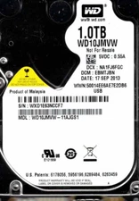 WD10JMVW-11AJGS1,  EBMTJBN  WESTERN DIGITAL 1TB, USB 3.0  WXD1  SEP 2013
