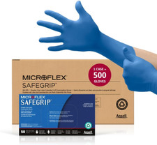 Microflex Safegrip SG-375 Extra Thick Disposable Latex Gloves for Life Sciences,