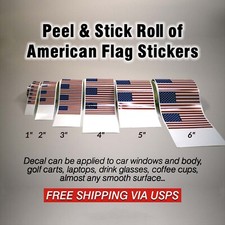 Rolls of Peel  Stick American Flag Stickers