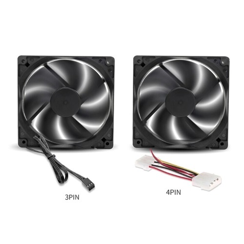 120mm PC Case Fans 120mm High Airflow Quiet Edition 4Pin 3Pin Fans for Computer - Photo 2/10