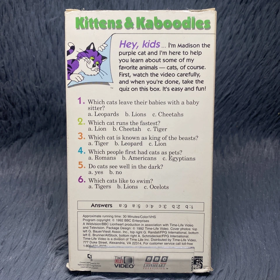 Growing Up Wild Kittens and Kaboodles VHS Tape 1992 Time Life Video Educational - Image 4 of 4