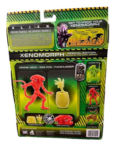 Alien Drone Xenomorph 7" Xeno Figure Glow in the Dark Lanyard Toys 2022 - Picture 5 of 7