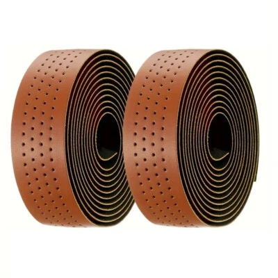 NASTRO MANUBRIO FORATO BICICLETTA CORSA COLORE PELLE MARRONE BICI VINTAGE RETRO