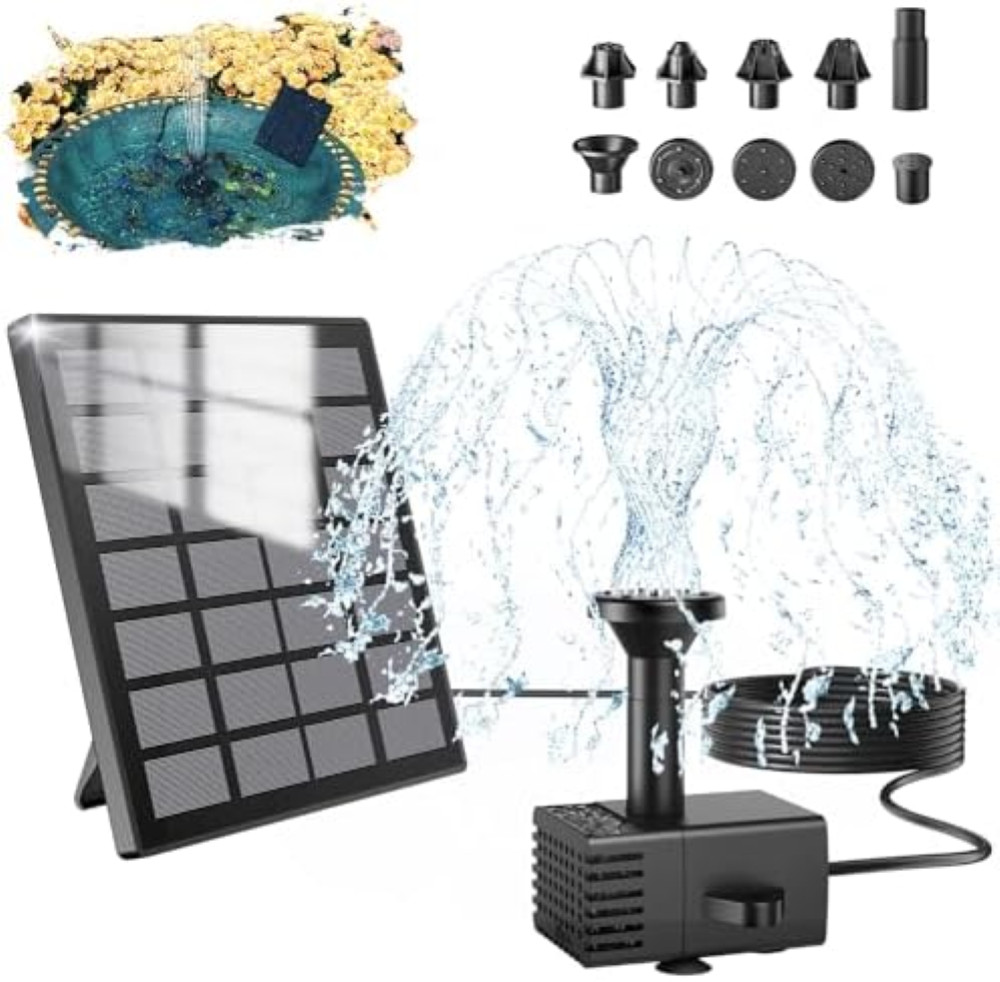 SZMP Fontana Solare 2025: Kit Laghetto con Pannello in Vetro 9.5W - 1