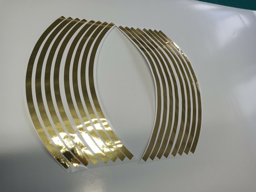 CINTAS METÁLICAS DORADAS CROMADAS LLANTAS MOTOCICLETAS PEGATINAS DE RUEDA DE COCHE 6MM O 10MM - Imagen 3 de 6