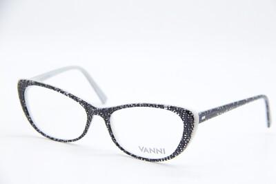 NEW VANNI V1928 A710 BLACK GRAY BLUE AUTHENTIC EYEGLASSES FRAMES 53-17