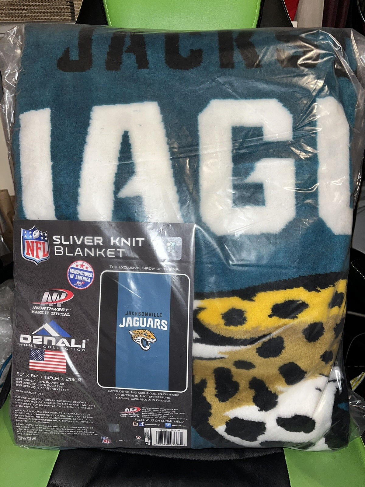 JACKSONVILLE JAGUARS NFL SLIVER KNIT 60" x 84" BLANKET BY NORTHWEST COMPANYNEW eBay