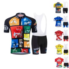 mens Team M&Ms Cycling Short Sleeve Jersey Bib SETS shorts cycling jersey TOPS