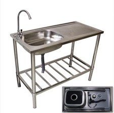 Spültisch Gastrospüle Abwaschbecken Spüle Abtropffläche Links Gratis Wasserhahn Spültisch Gastrospüle Abwaschbecken Spüle Abtropffläche Links Gratis Wasserhahn