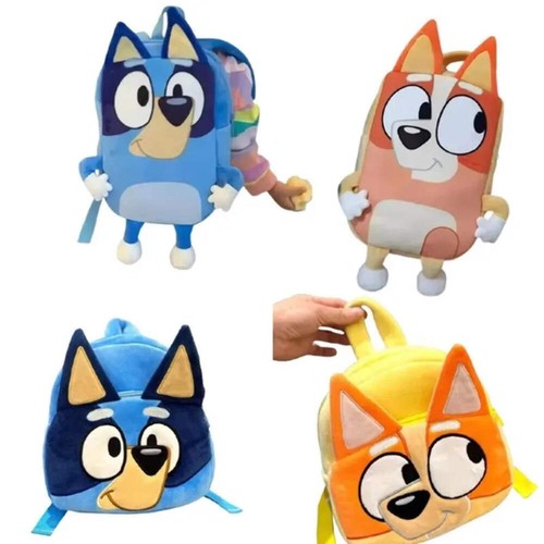 Bluey Cartoon Plush Backpack Kids Schoolbag Picnic Travel Snack Bag Gift