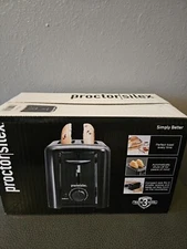 NIB Proctor Silex 2-Slice Toaster Compact Size Automatic Shut Off Black