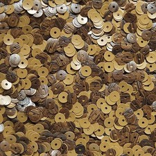 5mm Flat Sequin ~ Walnut Wood Effect Beige Back ~ Loose Paillette Made in USA