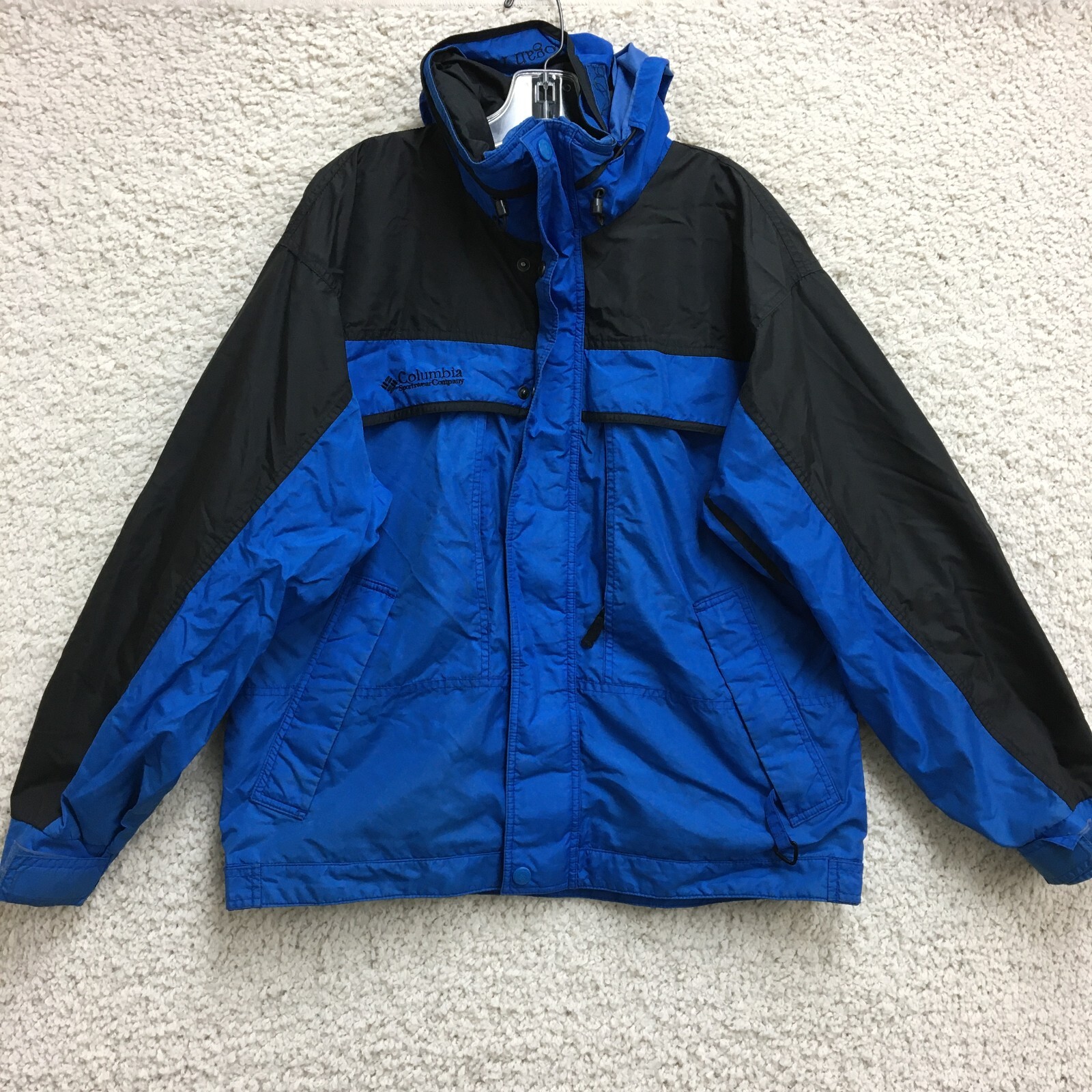 VINTAGE Columbia Jacket Medium Adult Blue Logan Pass Full Zip Windbreaker Mens M