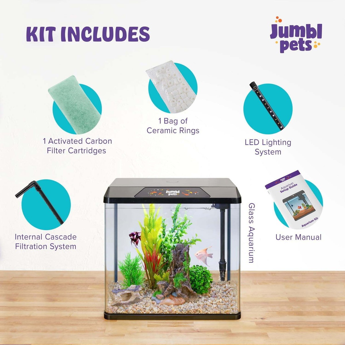 Small Fish Tank Aqua Culture Aquarium Starter Kit, 29 Gallon Fish