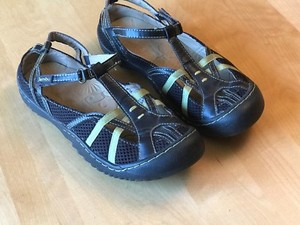 Jambu All Terra Design Dart T Strap Mary Jane Womens Black Green Sandals 6M | eBay